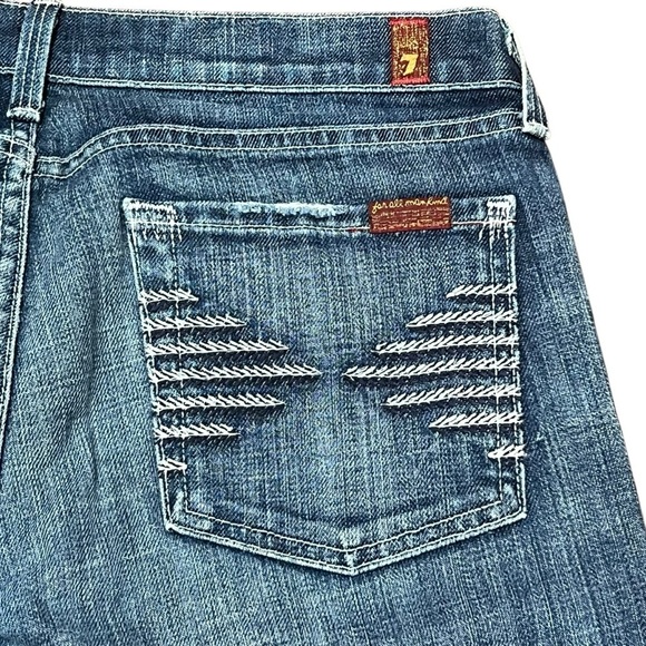 7 For All Mankind Women's Straight Leg Jeans - Blue - Picture 5 of 12